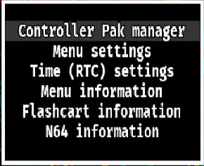 Main context menu Main context menu