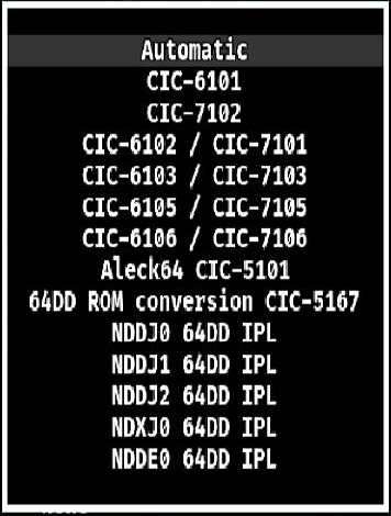 Manual CIC options menu Manual CIC options menu