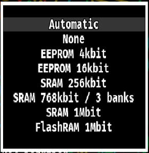 Manual savetype options menu Manual savetype options menu